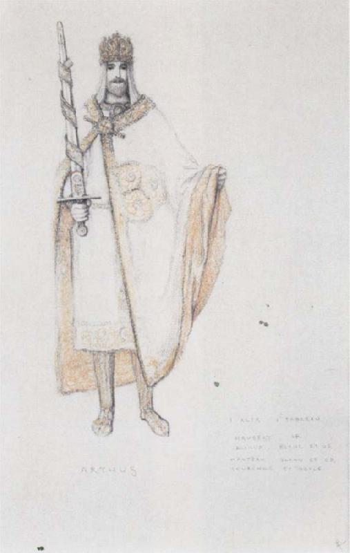 Fernand Khnopff Costume Drawing for Le Roi Arthus Arthus oil painting image